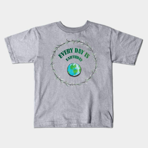 Everyday is Earthday Kids T-Shirt by bamboonomads